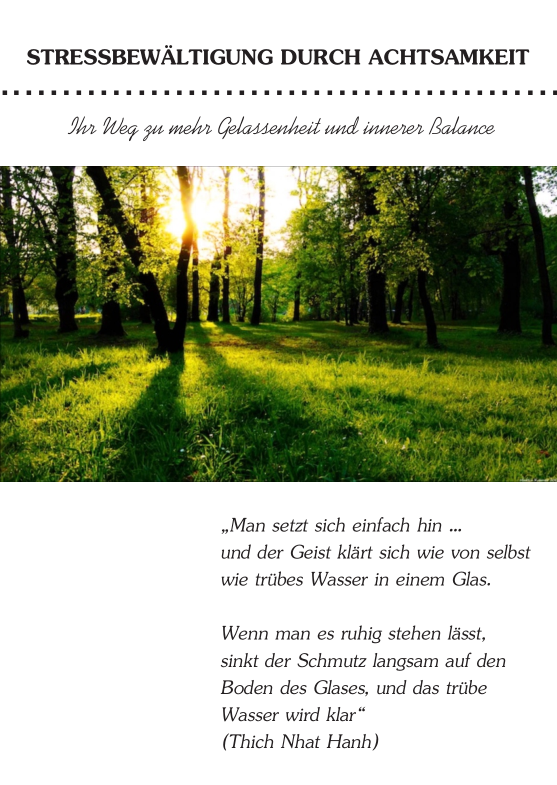 Stressbew�ltigung durch Achtsamkeit Flyer